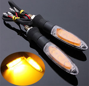 [2277] 2x Motorcycle LED Turn Signal Indicator Blinker Amber Light Bendable Lamps