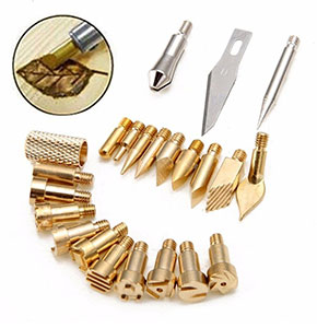 [2553] Wood Burning Tool Kit 22PCS Craft Set Soldering Pyrography Art Pen Brass Tool
