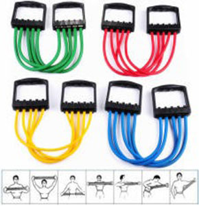 [2522] Gym Exercise Chest Expander Pull Fitness Puller 5 Spring Muscle Training