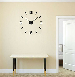 [2563] Modern Large Wall Clock 3D Mirror Sticker Unique Big Number Watch DIY Decorative