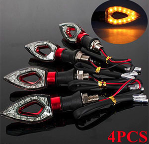 [2280] 4x Universal motorcycle bike red led amber turn signal light indicators blinkers