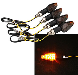 [2275] 4Pcs Universal Motorcycle Motorbike Turn Signal 14 LED Indicator Blinker