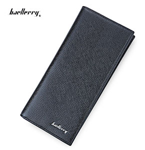 [2129] Wallet for Men Thin Soft Solid Color Long Vertical Photo Cash Card