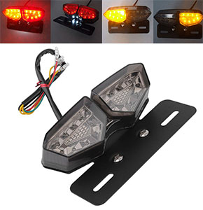 [2589] LED Brake Tail Turn Signal Light License Plate For Bobber Cafe Racer Motorcycle