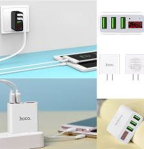 [2374] HOCO LED Display 3 USB Port Fast Charging Mobile Phone Travel Wall Charger